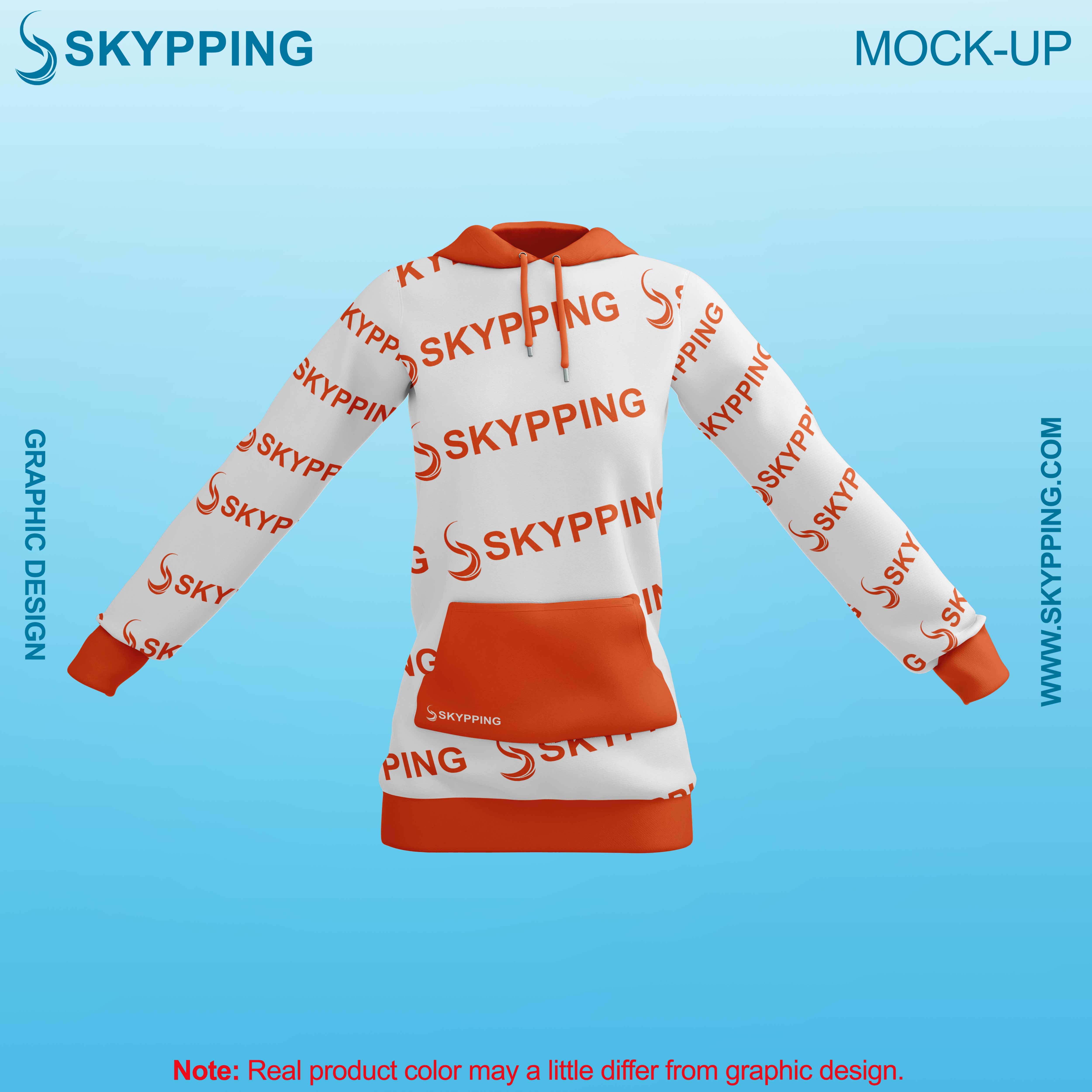 White Combo Pull Over Hoodie with Kangroo Pockets for Women